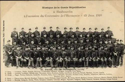 AK-Musik der Republikanischen Garde in Haubourdin anlässlich des 100. Jahrestages der Harmonie 1910