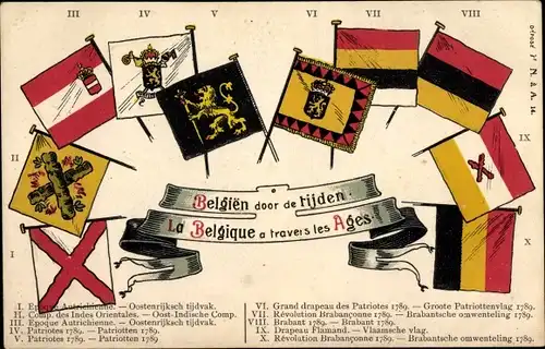 Präge Wappen Litho Belgien im Wandel der Zeit