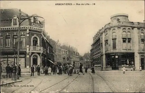 Ak Armentières Nord, Rue de Lille