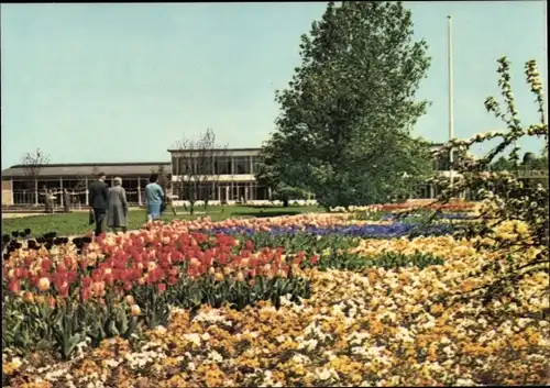 Ak Erfurt Thüringen, Großgaststätte auf der IGA, Blumen
