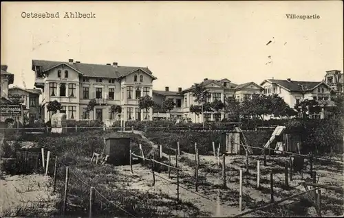 Ak Ostseebad Ahlbeck Heringsdorf auf Usedom, Villenpartie, Garten