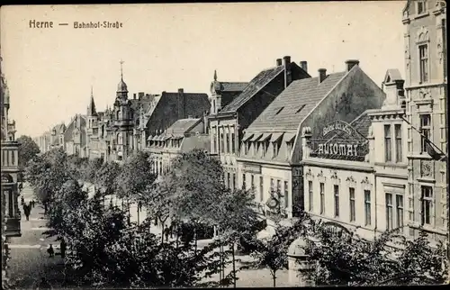 Ak Herne in Westfalen, Blick in die Bahnhofstraße, Restaurant Automat, Geschäfte