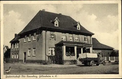 Ak Gillersheim Katlenburg Lindau in Niedersachsen, Gastwirtschaft, LKW, Ente