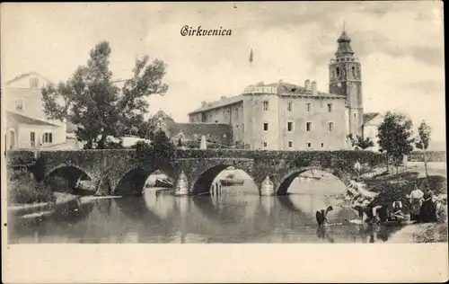 Ak Cirkvenica Crikvenica Kroatien, Brücke, Kirche