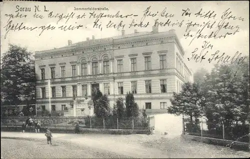 Ak Żary Sorau Niederlausitz Ostbrandenburg, Sommerfelderstraße