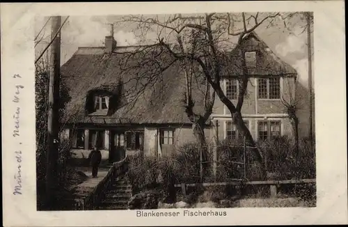 Ak Hamburg Altona Blankenese, Fischerhaus, Reetdach