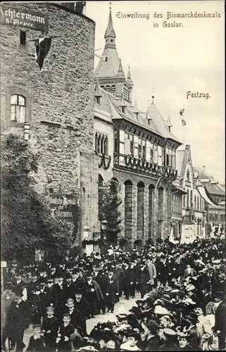 Ak Goslar am Harz, Einweihung des Bismarckdenkmals, Festzug, Achtermann, Inh. Pieper