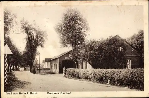 Ak Holm Schleswig Holstein, Duncker's Gasthof, Straßenpartie