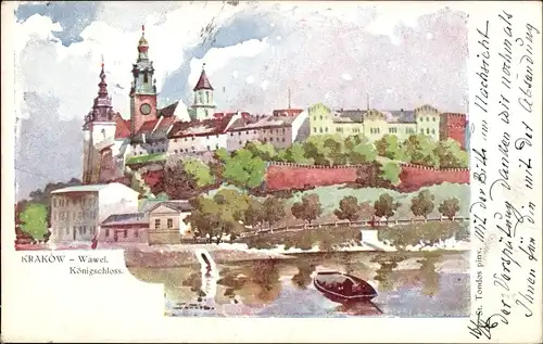 Künstler Ak Tondos, S., Kraków Krakau Polen, Wawel, Königschloss