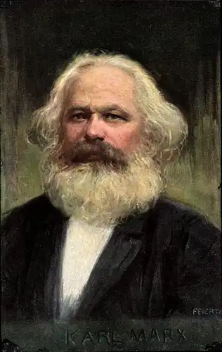 Künstler Ak Feiertag, Karl, Philosoph, Nationalökonom und Gesellschaftstheoretiker Karl Marx