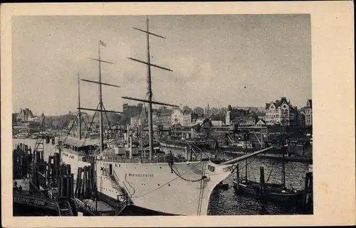 Ak Hamburger Hafen, Jugendherberge Hein Godenwind, Segelschiff