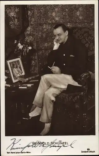Ak Schauspieler Reinhold Schünzel, Portrait, Autogramm