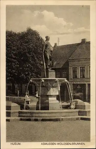 Ak Husum in Nordfriesland, Asmussen Woldsen Brunnen