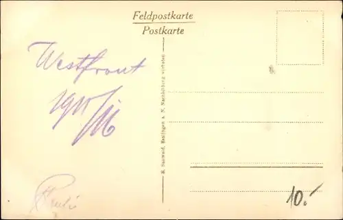 Ak Martinpuich Pas de Calais, Armenhaus, deutscher Soldat in Uniform