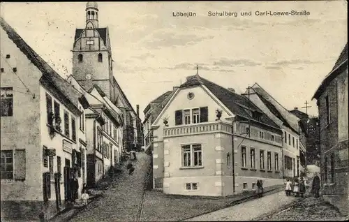 Ak Löbejün im Saalekreis, Schulberg, Carl Loewe Straße