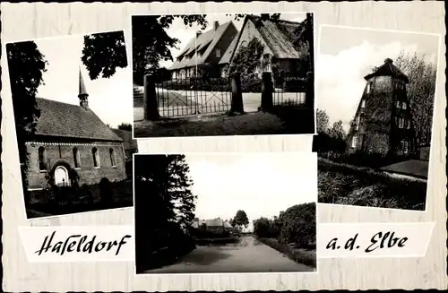 Ak Haseldorf an der Elbe, Kirche, Teilansichten