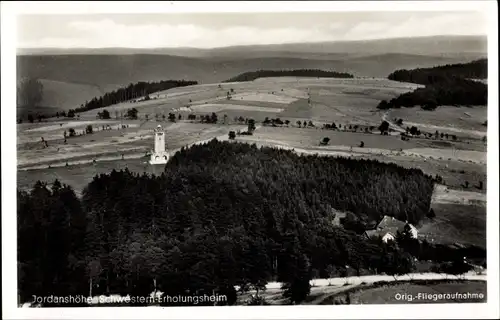 Ak Sankt Andreasberg Braunlage im Oberharz, Jordanshöhe, Schwestern Erholungsheim, Fliegeraufnahme