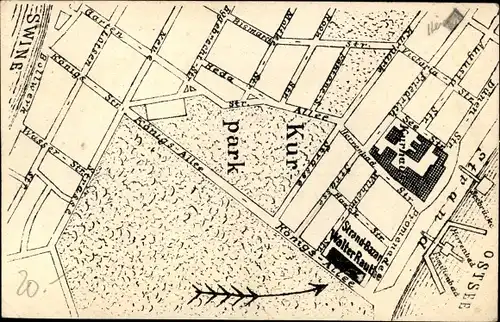 Ak Świnoujście Swinemünde Pommern, Strandbazar, Hotel Seestern, Walter Rauthe, Stadtplan