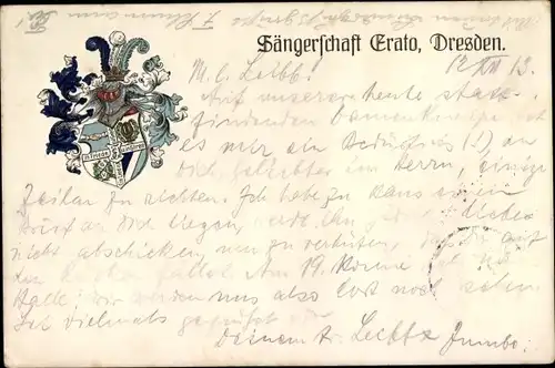 Studentika Ak Sängerschaft Erato, Dresden, Wappen