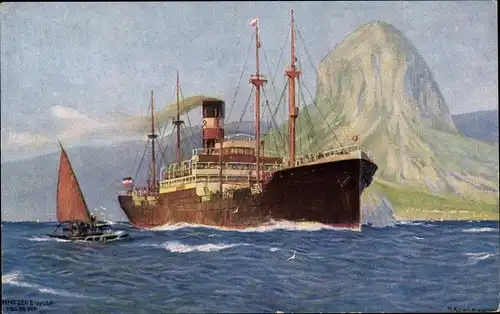 Künstler Ak Hugo Stinnes Linien, Dampfer Hamburg Südamerika