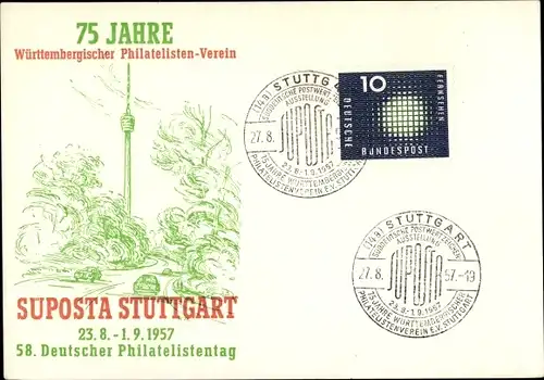Ak Stuttgart in Württemberg, 75 Württembergischer Philatelisten-Verein, 58. Philatelistentag
