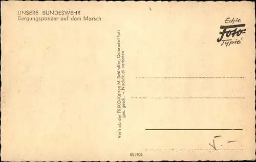 Ak Deutsche Bundeswehr, Bergungspanzer auf dem Marsch
