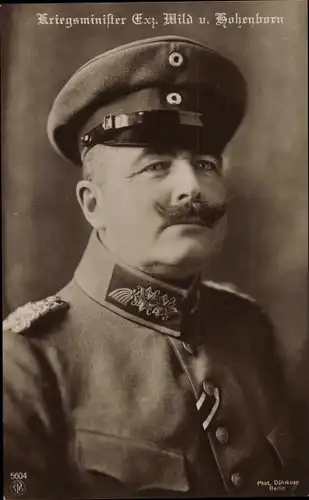 Ak Kriegsminister Adolf Wild von Hohenborn, Portrait