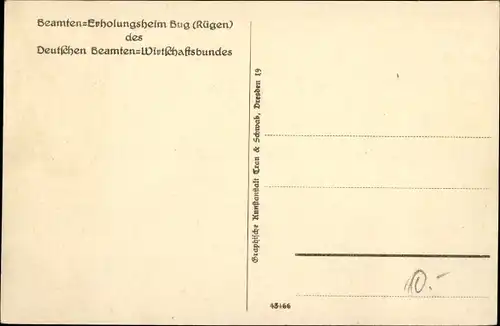 Ak Insel Rügen, Beamten-Erholungsheim Bug des Deutschen Beamten-Wirtschaftsbundes, Strand