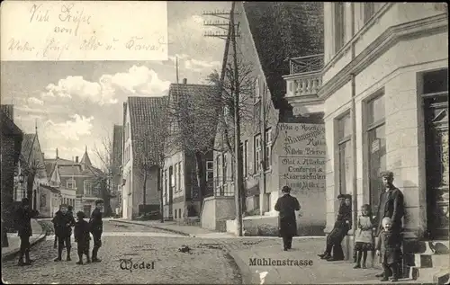 Ak Wedel an der Elbe, Mühlenstraße