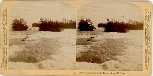 Stereo Foto Niagara River USA, Nature's Everlasting Smile