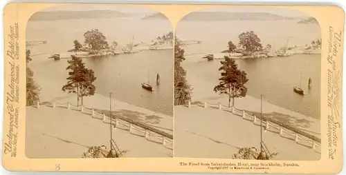 Stereo Foto Saltsjöbaden Schweden, The Fjord from Saltsjöbaden Hotel