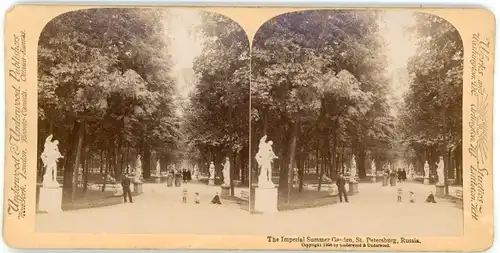 Stereo Foto Sankt Petersburg Russland, Imperial Summer Garden, Sommergarten