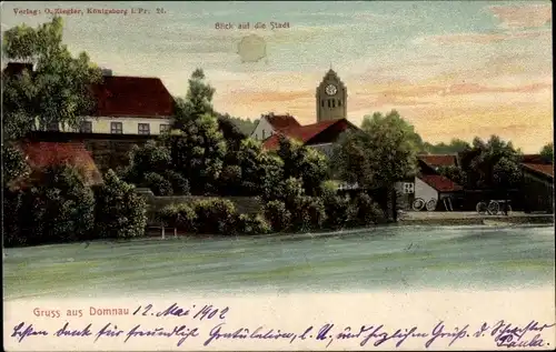 Ak Domnowo Domnau Ostpreußen, Blick auf den Ort