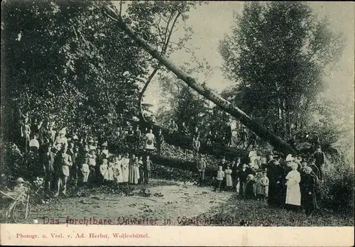 Ak Wolfenbüttel in Niedersachsen, Unwetter am 23 Juli 1899