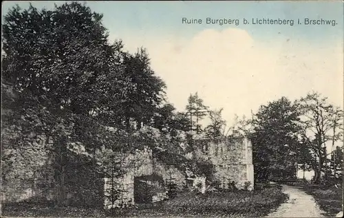 Ak Lichtenberg Salzgitter in Niedersachsen, Ruine Burgberg