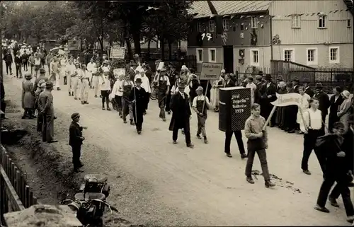 Foto Ak Freiberg in Sachsen, Festumzug im Ort