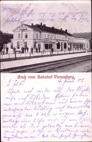 Ak Vienenburg Goslar am Harz, Bahnhof, Gleisseite