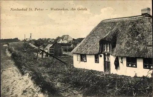 Ak Nordseebad Sankt Peter Ording in Nordfriesland, Westmarken, Am Gehölz