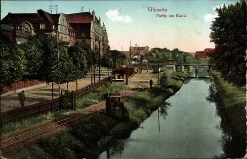 Ak Gliwice Gleiwitz Oberschlesien, Am Kanal