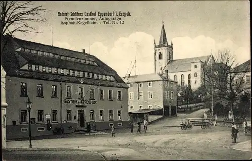 Ak Eppendorf in Sachsen, Gasthof Robert Schäfer, Kirche