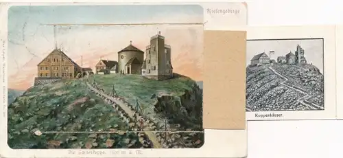 Leporello Ak Malá Úpa Kleinaupa Riesengebirge Region Königgrätz, Schneekoppe, Schlingelbaude