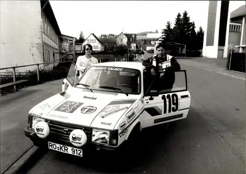 Foto Rennfahrer Team Kuchlmaier und Keller, Rallye, Talbot Samba Pokal 1984