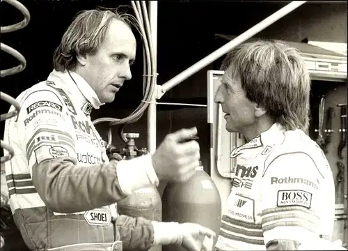 Foto Hans Stuck und Derek Bell, Rothmans Porsche 962 C, WM 1986