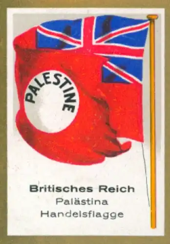 Sammelbild Ulmenried Fahnenbilder Nr. 370, Britisches Reich, Palästina, Handelsflagge