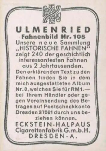 Sammelbild Ulmenried Fahnenbilder Nr. 105, Spanisches Hauptbanner im 16. Jahrhundert