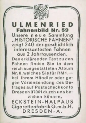 Sammelbild Ulmenried Fahnenbilder Nr. 59, Banner der Grafschaft Flandern