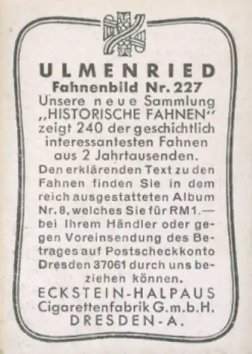 Sammelbild Ulmenried Fahnenbilder Nr. 227, Hauptflagge der Heiligen Liga 1571