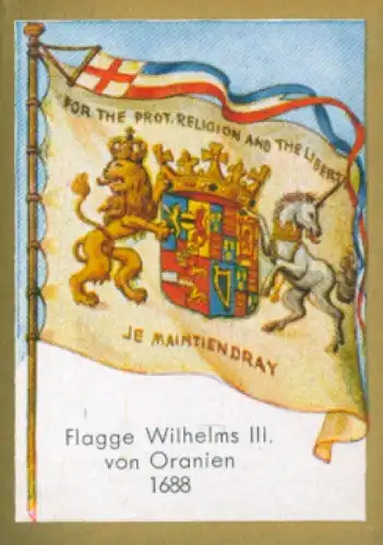 Sammelbild Ulmenried Fahnenbilder Nr. 124, Flagge Wilhelms III. von Oranien 1688