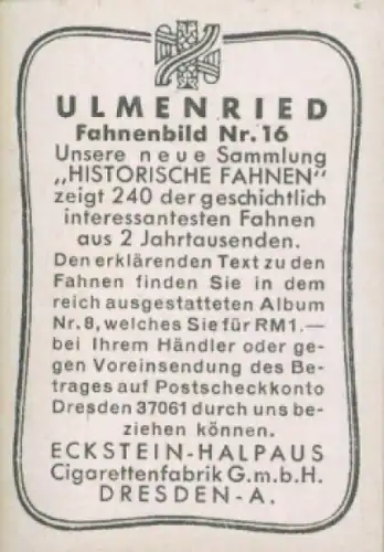 Sammelbild Ulmenried Fahnenbilder Nr. 16, Standarte Wilhelms des Eroberers 1066