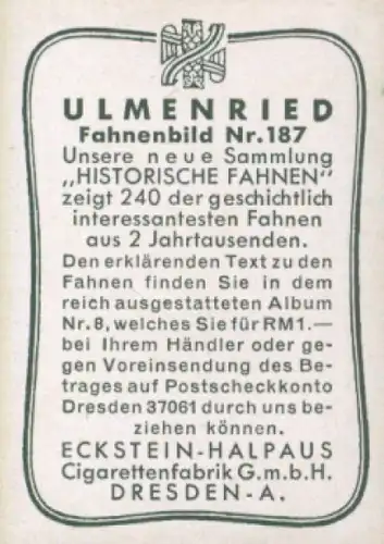 Sammelbild Ulmenried Fahnenbilder Nr. 187, Flagge der Banda Oriental 1815-1828